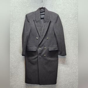 Charcoal Wool Cashmere blend trench coat Womens M Men's S 36 NYC streetwear